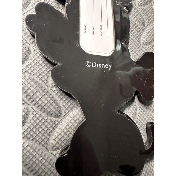 Disney Minnie Mouse Luggage Travel Tag Black Red Rubber Material 6"x4" - Picture 7 of 9
